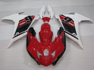 2009-2015 Yamaha FZ6R Motorcycle Fairings - Red White Black 6 Canada