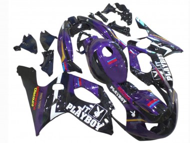 1996-2007 Yamaha YZF600R Thundercat Motorcycle Fairings - Dark Purple Black White Rizoma Playboy Canada