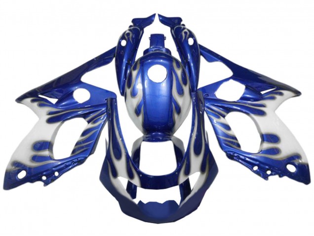 1996-2007 Yamaha YZF600R Thundercat Motorcycle Fairings - Blue White Silver Flame Canada