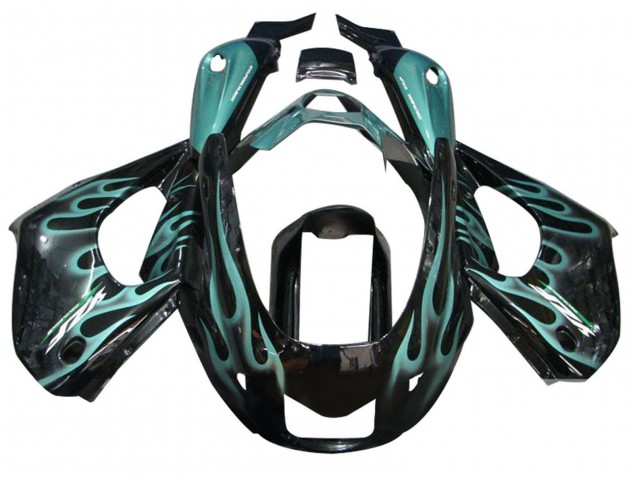 1997-2007 Yamaha YZF 1000R Thunderace Motorcycle Fairings - Glossy Black with Blue Flame Canada