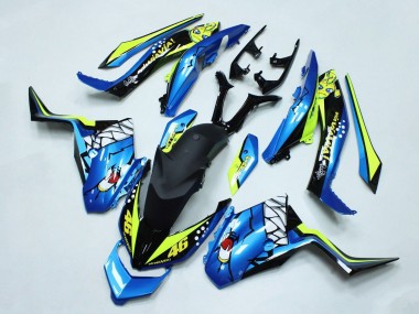 2017-2021 Yamaha XMAX300 Motorcycle Fairings - Blue Yellow Black Shark 46 Canada