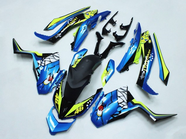 2017-2021 Yamaha XMAX300 Motorcycle Fairings - Blue Yellow Black Shark 46 Canada