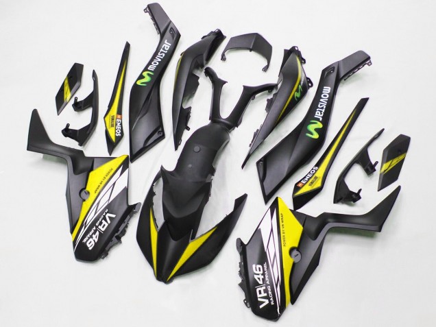 2017-2021 Yamaha XMAX300 Motorcycle Fairings - Matte Black Yellow MoviStar ENEOS 46 Canada