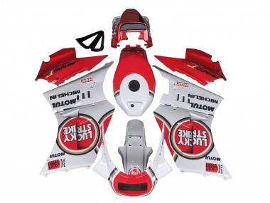 1984-1987 Suzuki RG400 RG500 RG400/500 Motorcycle Fairings - White Red Lucky Strike Motul Michelin Canada