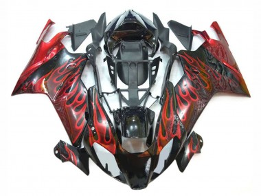 2003-2006 Aprilia RSV1000 Motorcycle Fairings - Glossy Black Red Flame Canada