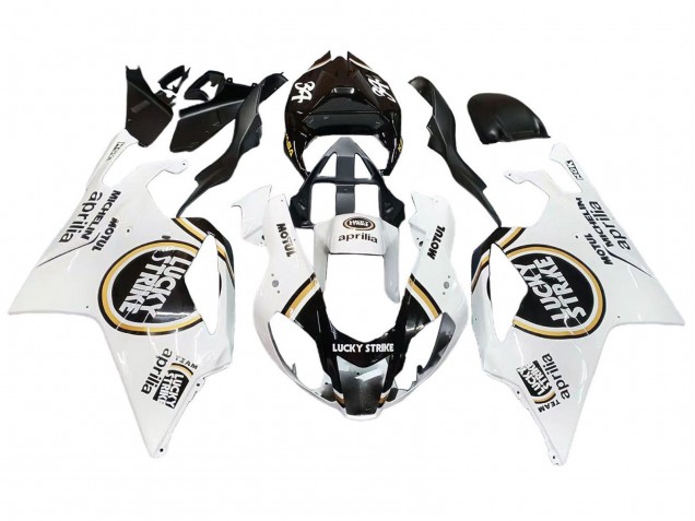 2003-2006 Aprilia RSV1000 Motorcycle Fairings - White Black Lucky Strike Motul Michelin Canada