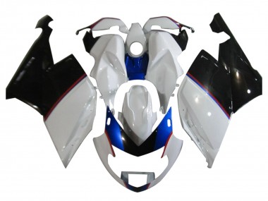 2005-2010 BMW K1200S Motorcycle Fairings - White Blue Glossy Black Canada