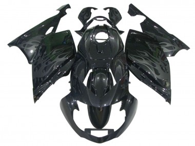 2005-2010 BMW K1200S Motorcycle Fairings - Glossy Black Grey Flame Canada