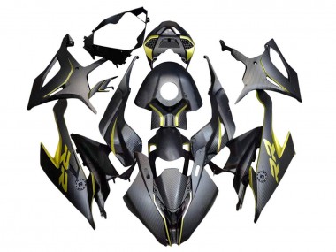 2019-2022 BMW S1000RR Motorcycle Fairings - Black Yellow Carbon Fiber Canada