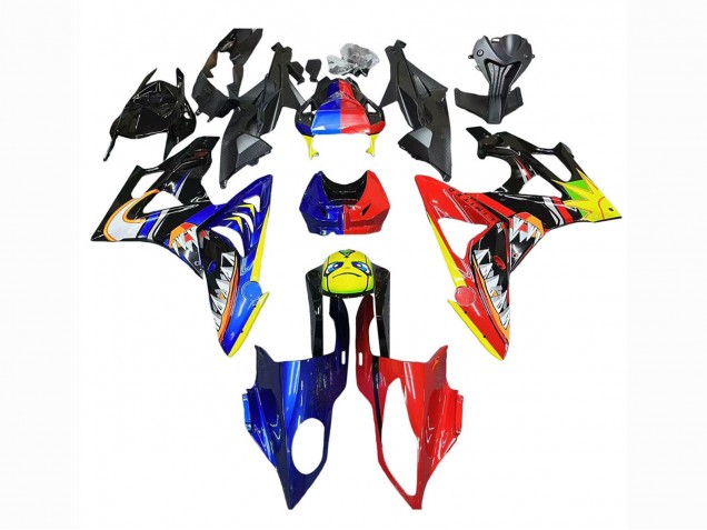 2009-2014 BMW S1000RR Motorcycle Fairings - Red Blue Yellow Shark Canada
