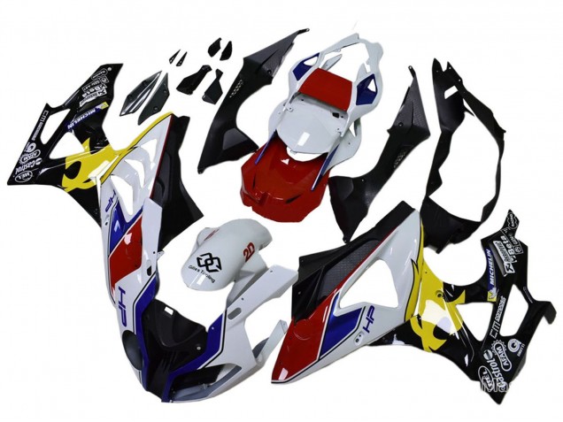 2009-2014 BMW S1000RR Motorcycle Fairings - White Red Yellow Black Castrol Canada