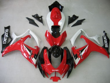 2006-2007 Suzuki GSXR 600 / GSXR 750 Motorcycle Fairing - White Red Glossy Black Canada
