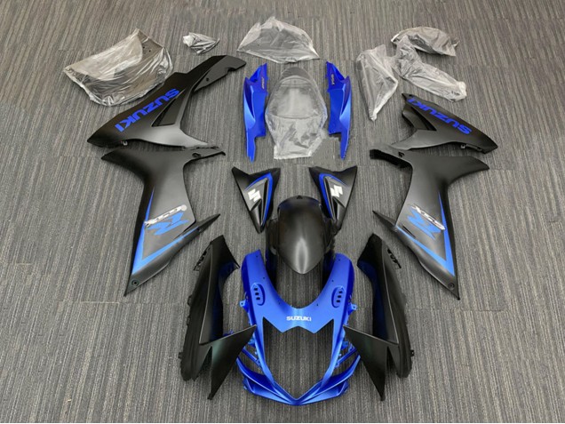 2011-2024 Suzuki GSXR 600 / GSXR 750 Motorcycle Fairing Kits - Blue Matte Black Canada