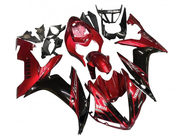 2004-2006 Yamaha YZF 1000 R1 Motorcycle Fairings - Red Glossy Black Canada
