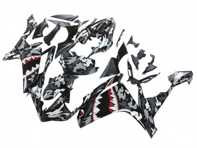 2007-2008 Yamaha YZF 1000 R1 Motorcycle Fairings - Grey White Camouflage Shark Canada