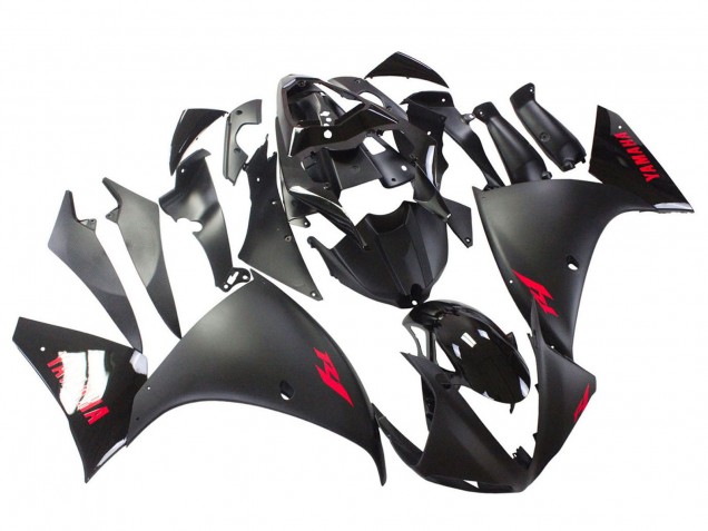 2009-2011 Yamaha YZF 1000 R1 Motorcycle Fairing - Matte Black Red Decal Canada