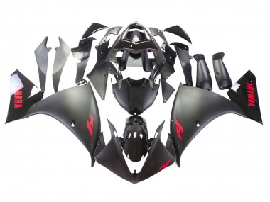 2009-2011 Yamaha YZF 1000 R1 Motorcycle Fairing - Matte Black Red Decal Canada
