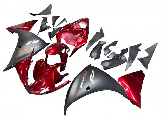 2009-2011 Yamaha YZF 1000 R1 Motorcycle Fairings - Red Matte Black Canada