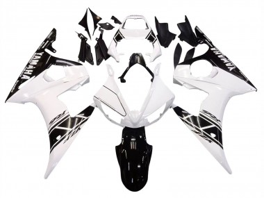 2003-2004 Yamaha YZF R6 Motorcycle Fairing - White Glossy Black Canada