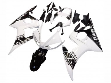2006-2009 Yamaha YZF R6S Motorcycle Fairings - White Glossy Black Canada