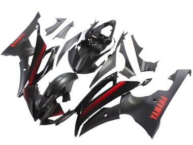 2008-2016 Yamaha YZF 600 R6 Motorcycle Fairings - Glossy Black Matte Black Red Stripe Canada