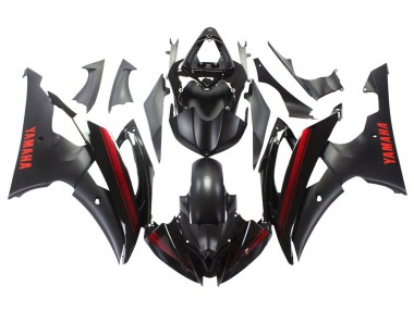 2008-2016 Yamaha YZF 600 R6 Motorcycle Fairings - Glossy Black Matte Black Red Stripe Canada