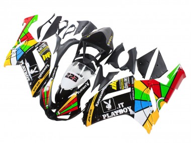 2007-2008 Kawasaki ZX6R Motorcycle Fairings - Colorful Playboy 223 Canada