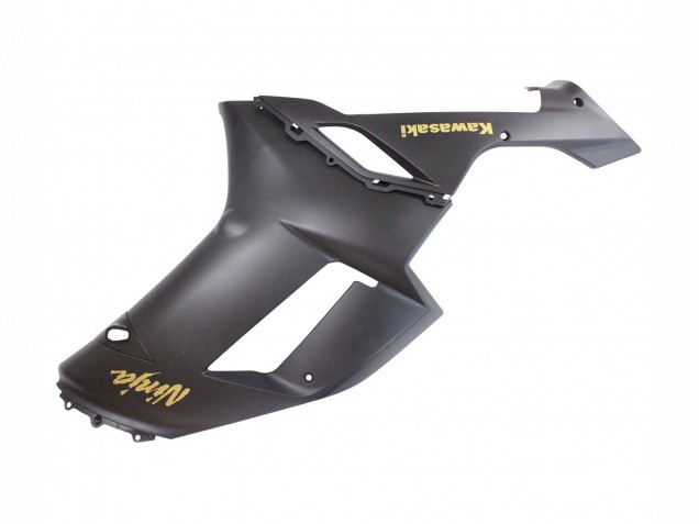 2007-2008 Kawasaki ZX6R Motorcycle Fairings - Matte Black with Yellow Logo Ninja Canada