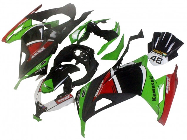 2013-2024 Kawasaki EX300 Motorcycle Fairings - Green White Red Black Elf Canada