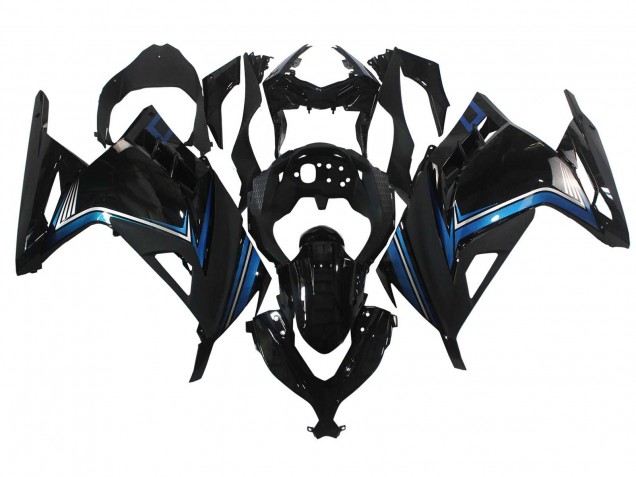 2013-2024 Kawasaki EX300 Motorcycle Fairings - Glossy Black Blue Canada