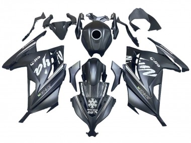 2013-2024 Kawasaki EX300 Motorcycle Fairings - Matte Black White Elf Snow Canada