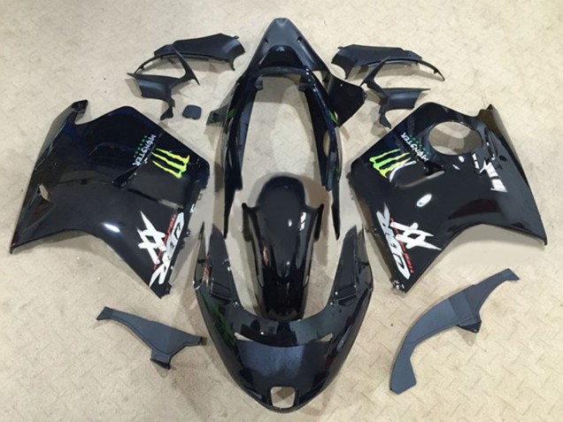 1996-2007 Honda CBR1100XX Blackbird Motorcycle Fairings - Glossy Black Green Monster Canada