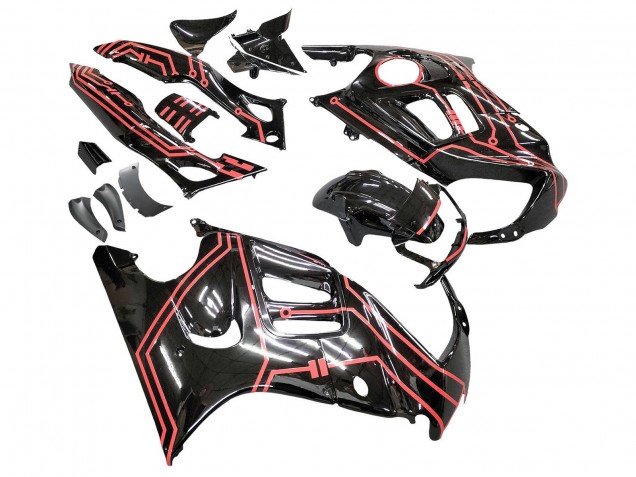 1997-1998 Honda CBR600 F3 Motorcycle Fairing Kits - Red Glossy Black Canada