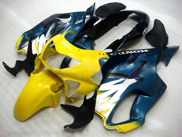 1999-2000 Honda CBR600 F4 Motorcycle Fairings - Yellow Dark Blue Glossy Black Canada