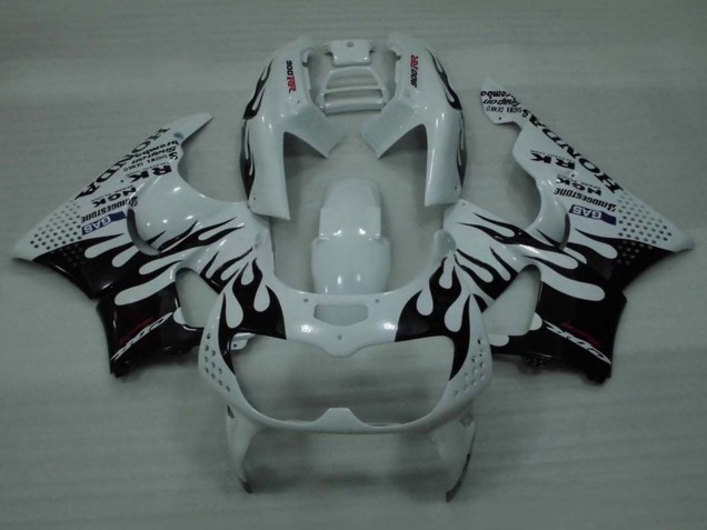 1994-1995 Honda CBR900RR 893 Motorcycle Fairings - White Glossy Black Flame Canada