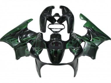 1998-1999 Honda CBR900RR 919 Motorcycle Fairings - Glossy Black Green Flame Canada