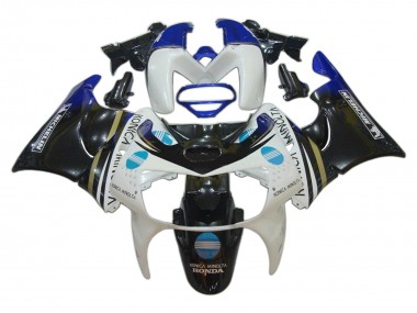 1998-1999 Honda CBR900RR 919 Motorcycle Fairings - White Blue Glossy Black Konica Minolta Canada
