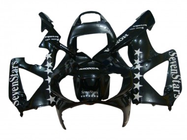 2000-2001 Honda CBR900RR 929 Motorcycle Fairings - Glossy Black White SevenStars Canada