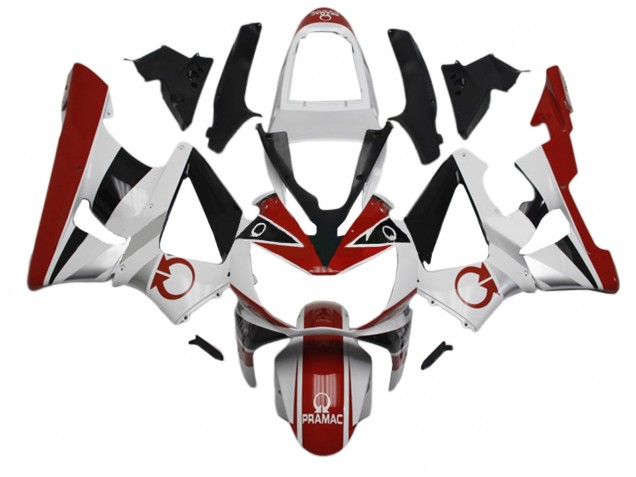 2000-2001 Honda CBR900RR 929 Motorcycle Fairings - White Red Glossy Black Pramac Canada