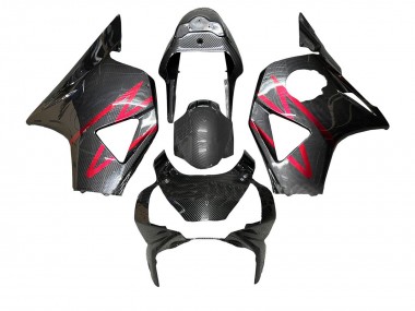 2002-2003 Honda CBR900RR 954 Motorcycle Fairings - Black Carbon Fiber Red Stripe Canada