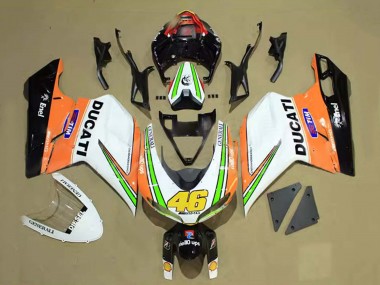 2007-2014 Ducati 848/1098/1198 Motorcycle Fairings - White Orange Green Glossy Black Tim 46 Canada