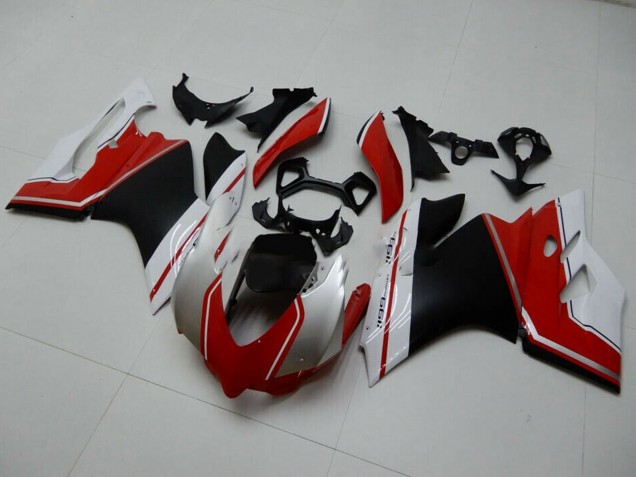 2011-2014 Ducati 1199 Motorcycle Fairings - White Red Matte Black Canada