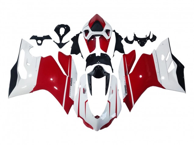 2011-2014 Ducati 1199 Motorcycle Fairings - White Red Glossy Black Canada