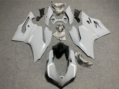 2011-2014 Ducati 1199 Motorcycle Fairings - Light Nardo Grey White Corse Canada