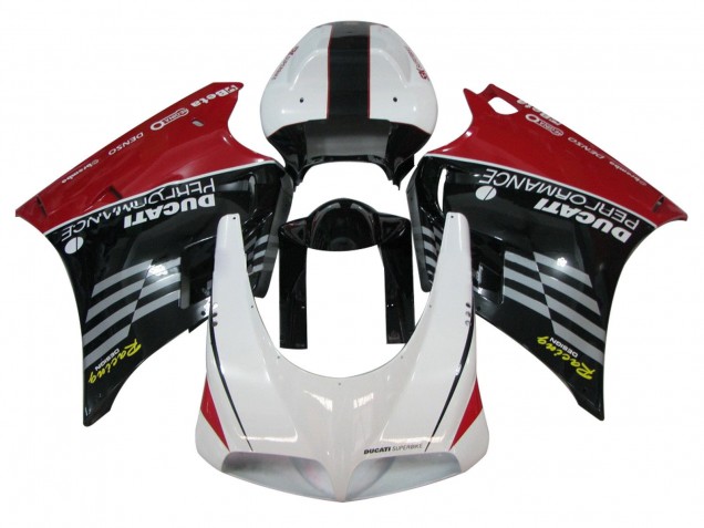 1993-2005 Ducati 748/916/996/998 Motorcycle Fairings - White Red Glossy Black Racing Performance Canada