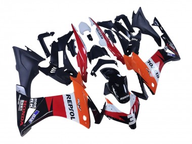 2013-2015 Honda CBR500R Motorcycle Fairings - Orange White Red Glossy Black Repsol 3 Canada