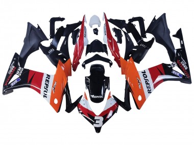 2013-2015 Honda CBR500R Motorcycle Fairings - Orange White Red Glossy Black Repsol 3 Canada