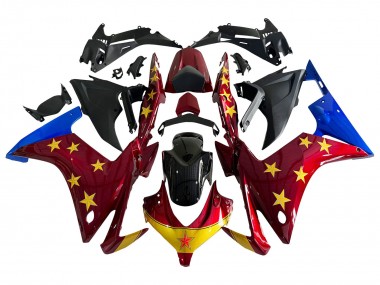 2013-2015 Honda CBR500R Motorcycle Fairings - Red Blue Yellow Star Canada