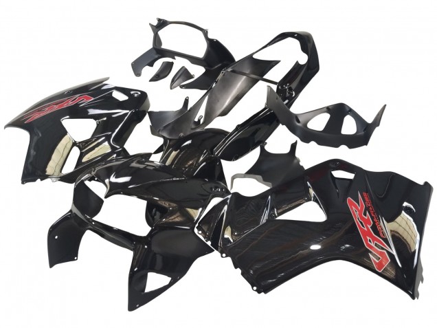 1998-2001 Honda VFR 800 Motorcycle Fairings - Glossy Black Red Decal Canada