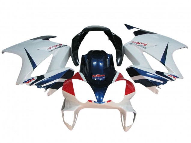 2002-2013 Honda VFR 800 Motorcycle Fairings - White Red Dark Blue HRC Canada